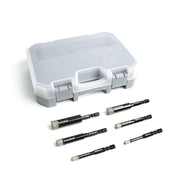 1/4 Shank Diamond Hole Saw Sets With  Cooling Wax Granite Diamond Hole Saws